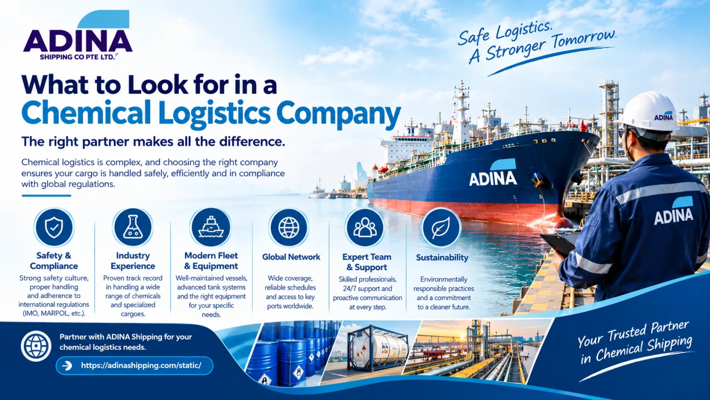 What to look for in a chemical logistics company: safety, experience, fleet, global network, support and sustainability